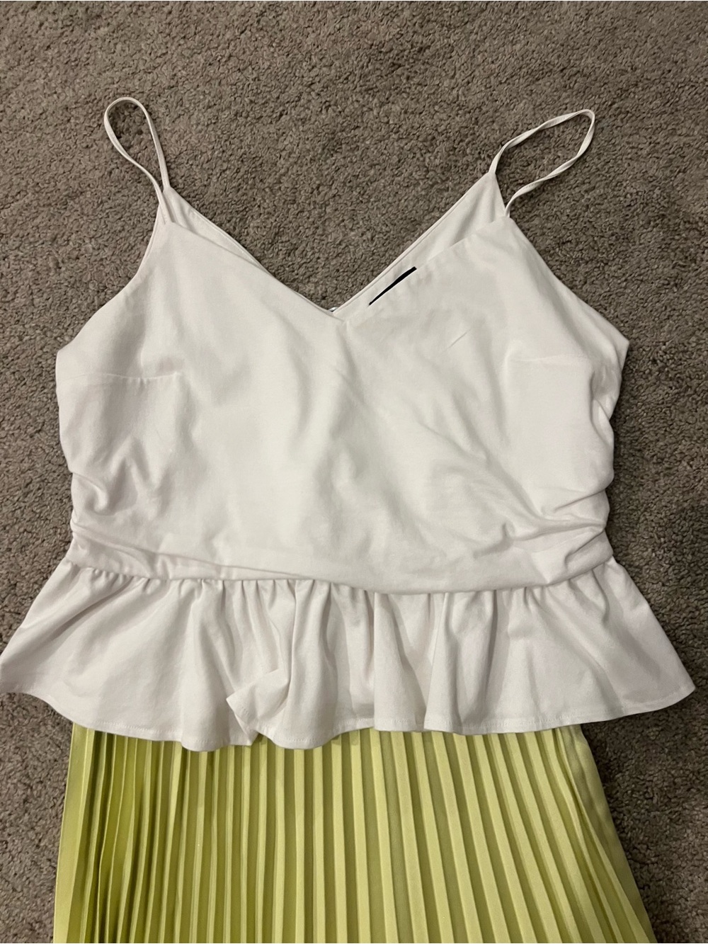 Express White Ruffle Peplum Cami